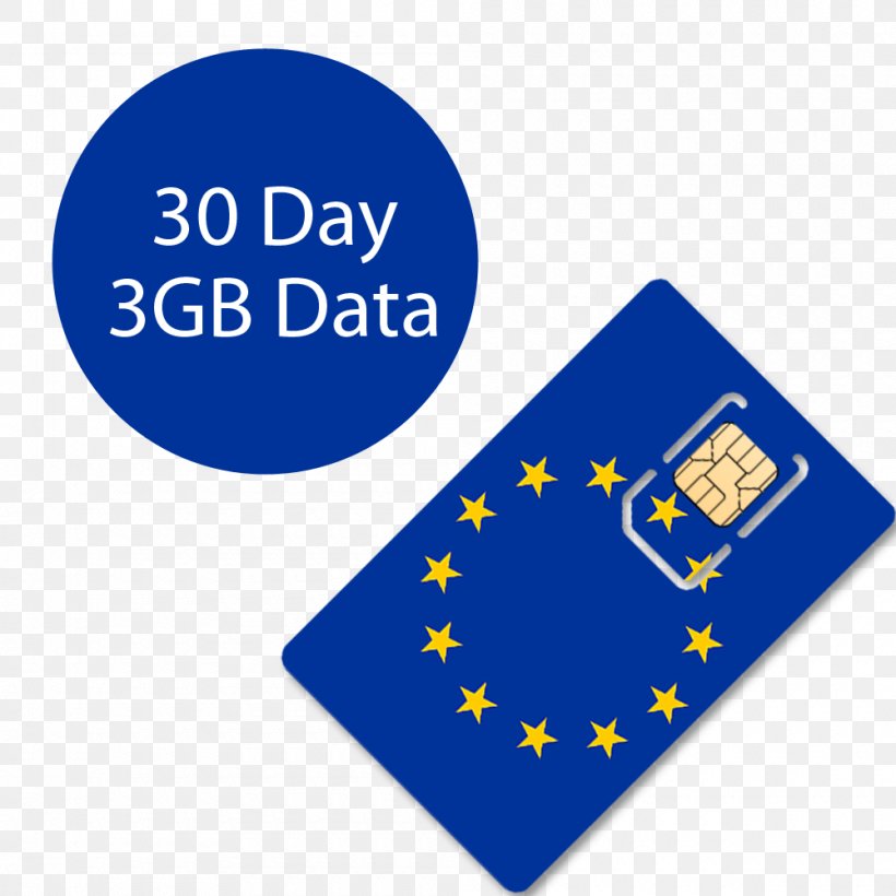 Europe Subscriber Identity Module Prepay Mobile Phone Roaming 4G, PNG, 1000x1000px, Europe, Area, Brand, Data Cap, Logo Download Free