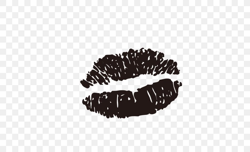 Kiss Lipstick Illustration, PNG, 500x500px, Kiss, Black, Black And White, Color, Cosmetics Download Free