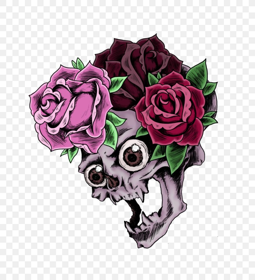 Garden Roses Skull Calavera Flower, PNG, 700x900px, Garden Roses, Calavera, Calvaria, Cut Flowers, Drawing Download Free