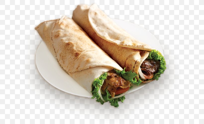 Wrap Shawarma Kati Roll Vegetarian Cuisine Kebab, PNG, 640x500px, Wrap, American Food, Burrito, Cuisine, Dish Download Free