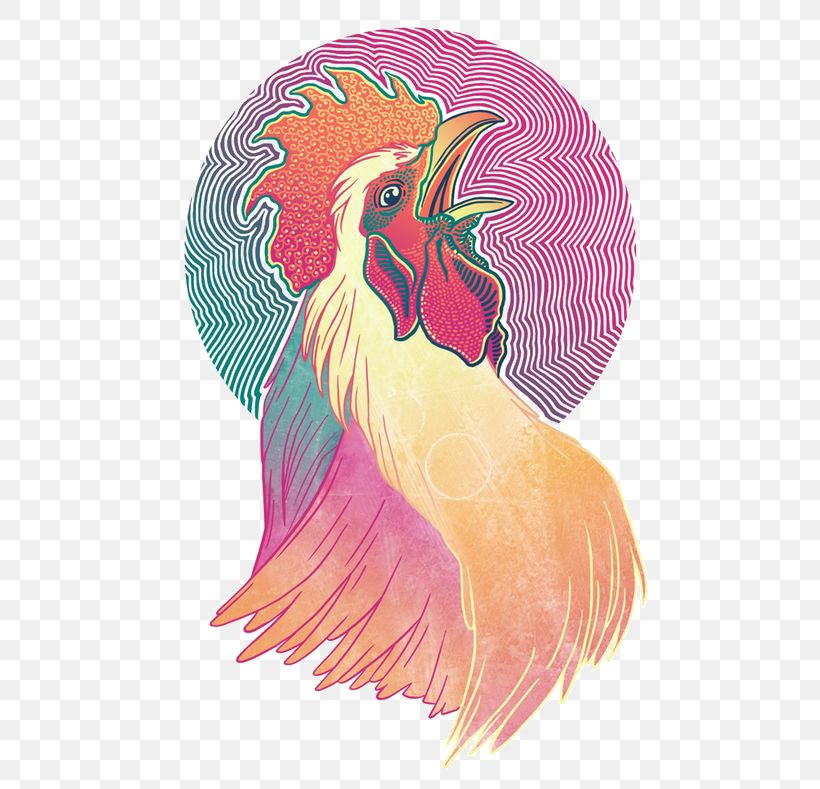 Chicken Rooster Chinese Zodiac Illustration, PNG, 564x789px, T Shirt, Art, Beak, Bird, Chicken Download Free