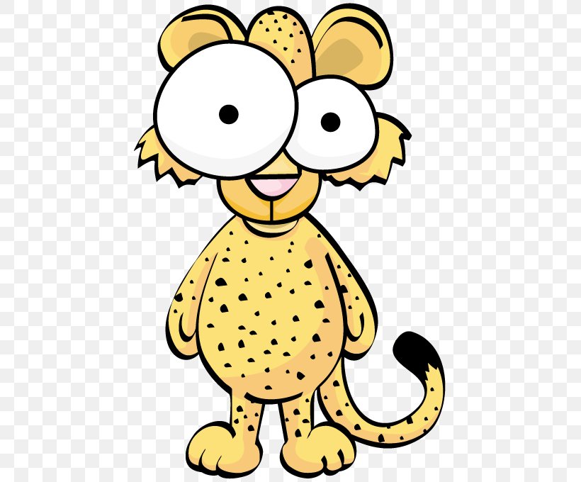 Cheetah Drawing Cartoon Clip Art, PNG, 450x680px, Cheetah, Animal Figure, Artwork, Beak, Black And White Download Free