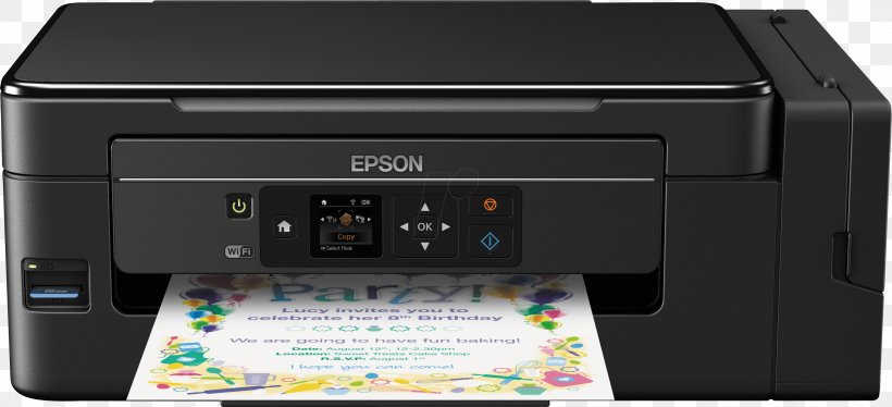 Inkjet Printing Multi-function Printer Epson Expression ET-2650 EcoTank Epson EcoTank ET-2650, PNG, 2999x1368px, Inkjet Printing, Electronic Device, Electronics, Epson, Image Scanner Download Free