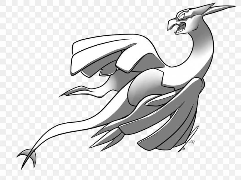 Lugia Sketch Drawing Pokémon XD: Gale Of Darkness Image, PNG, 900x675px, Lugia, Art, Artwork, Beak, Bird Download Free