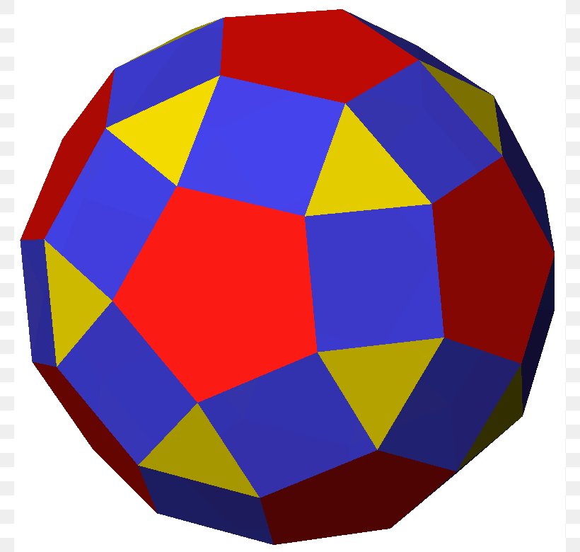 Polyhedron Truncated Icosahedron Rhombicosidodecahedron Archimedean Solid, PNG, 779x780px, Polyhedron, Archimedean Solid, Area, Ball, Blue Download Free