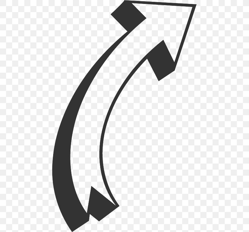 Curved Arrow Shapes, PNG, 477x766px, Triangle, Area, Black, Black And White, Black M Download Free