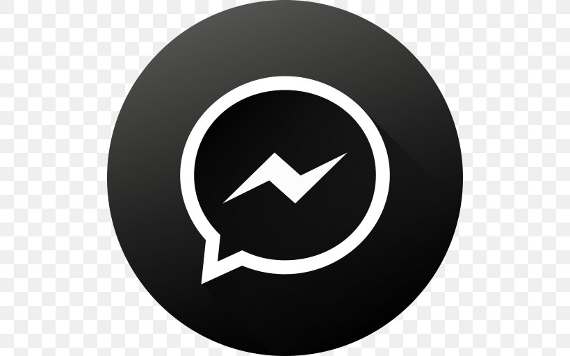Facebook Messenger, PNG, 512x512px, Facebook Messenger, Android, Black, Brand, Button Download Free