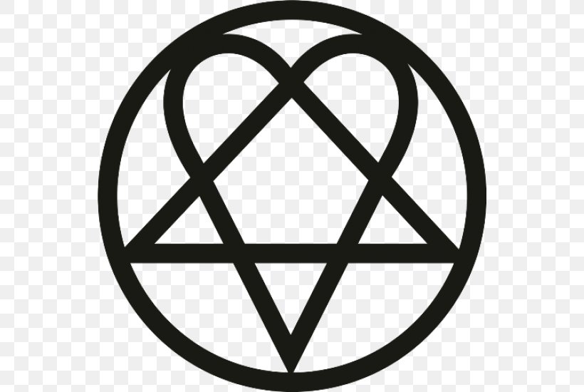 Heartagram HIM Logo Love Metal Decal, PNG, 550x550px, Heartagram, Area, Bam Margera, Black And White, Decal Download Free