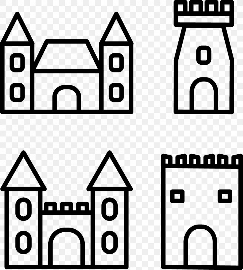 Castle Icon, PNG, 1001x1111px, Castle, Area, Black, Black And White, Brand Download Free