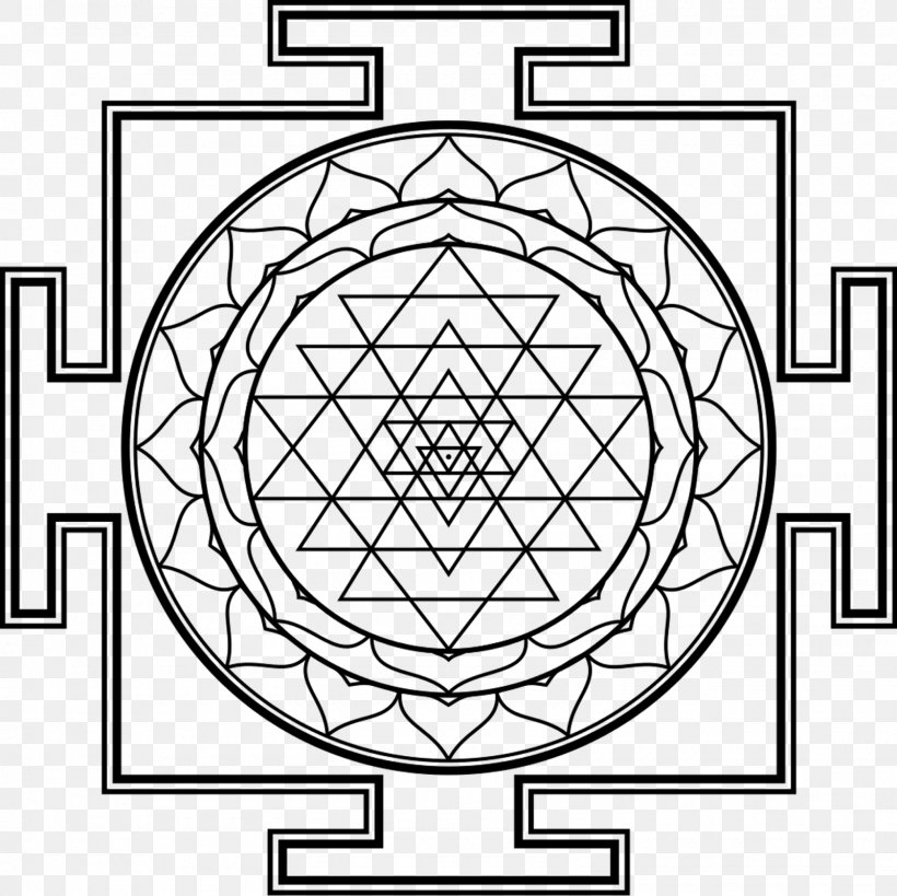 Lakshmi Sri Yantra Symbol, PNG, 1600x1600px, Lakshmi, Area, Black And White, Chakra, Dhumavati Download Free