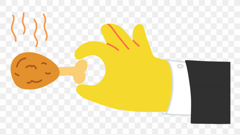 Hand Pinching Chicken, PNG, 2500x1411px, Yellow, Biology, Cartoon, Happiness, Hm Download Free