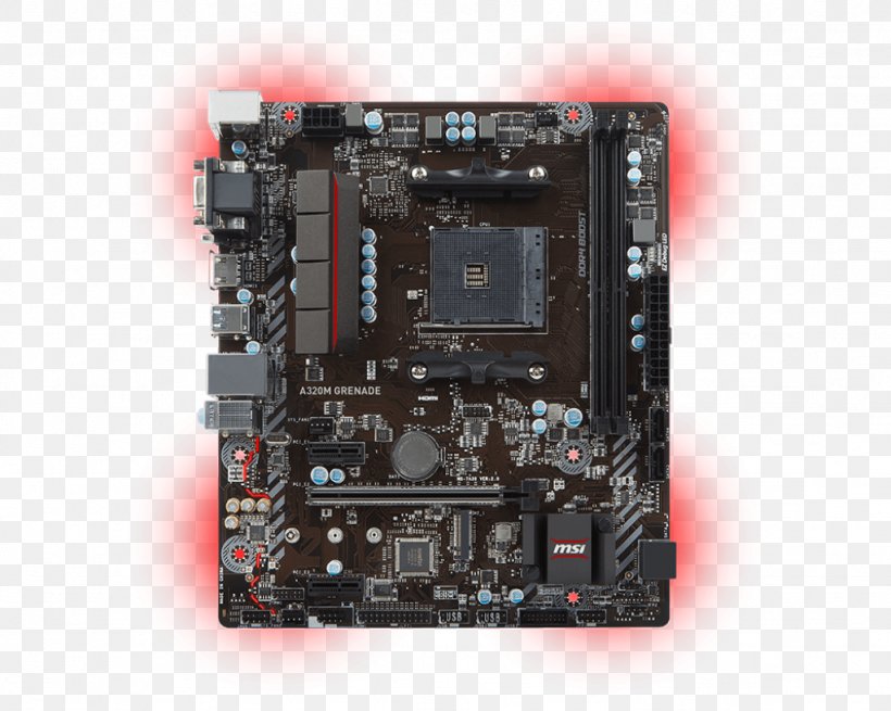 Socket AM4 Motherboard MSI A320M GRENADE MicroATX PCI Express, PNG, 1024x819px, Socket Am4, Atx, Central Processing Unit, Computer, Computer Component Download Free