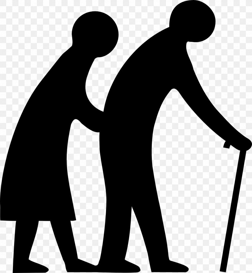 Old Age Ageing Aged Care Walking Stick Clip Art, PNG, 1771x1920px, Old Age, Aged Care, Ageing, Area, Black And White Download Free