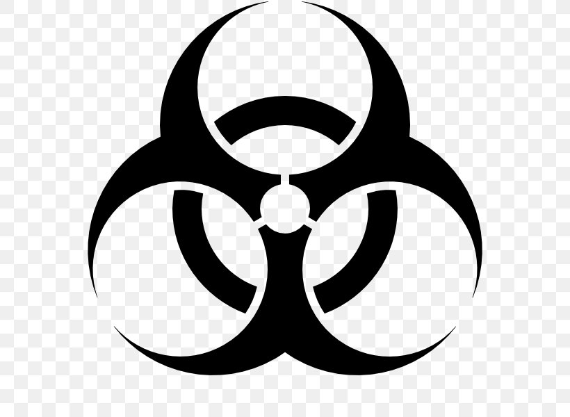 Biological Hazard Hazard Symbol Sign, PNG, 600x600px, Biological Hazard, Artwork, Biology, Black And White, Hazard Download Free