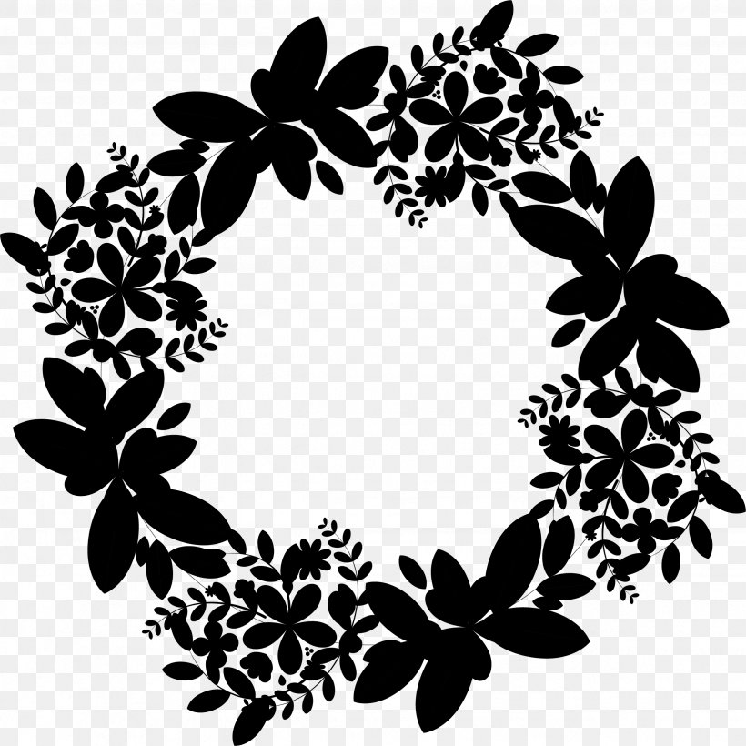 Clip Art Christmas Day Garland, PNG, 2463x2463px, Christmas Day, Black White M, Blackandwhite, Floral Design, Flower Download Free