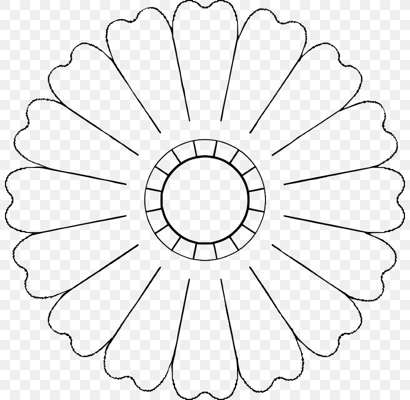 Flower Petal Template Clip Art, PNG, 800x800px, Flower, Area, Black And White, Common Daisy, Computer Software Download Free