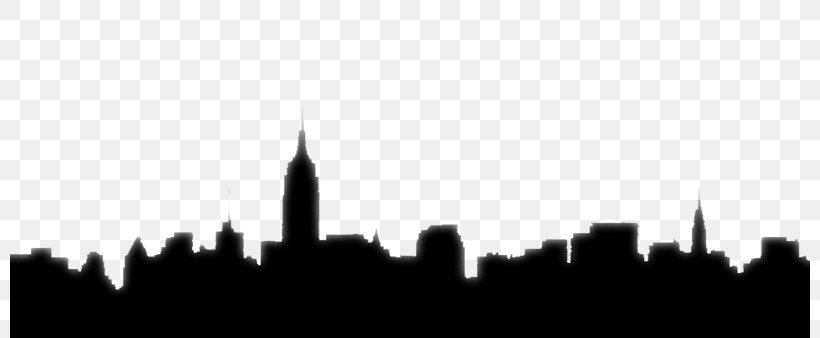 New York City Skyline Silhouette Clip Art, PNG, 800x338px, New York City, Atmosphere, Autocad Dxf, Black And White, City Download Free