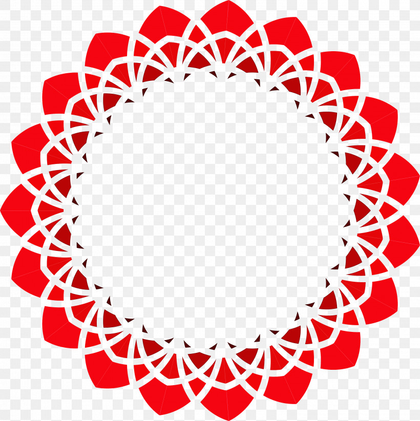 Circle Frame, PNG, 2990x3000px, Circle Frame, Circle, Doily, Linens, Red Download Free