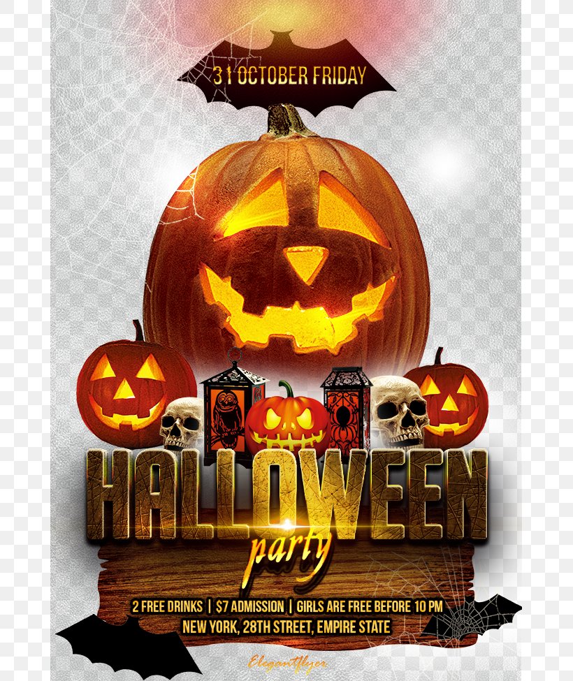 Jack-o-lantern Halloween Pumpkin Party, PNG, 675x975px, Jackolantern, Advertising, Calabaza, Costume, Costume Party Download Free