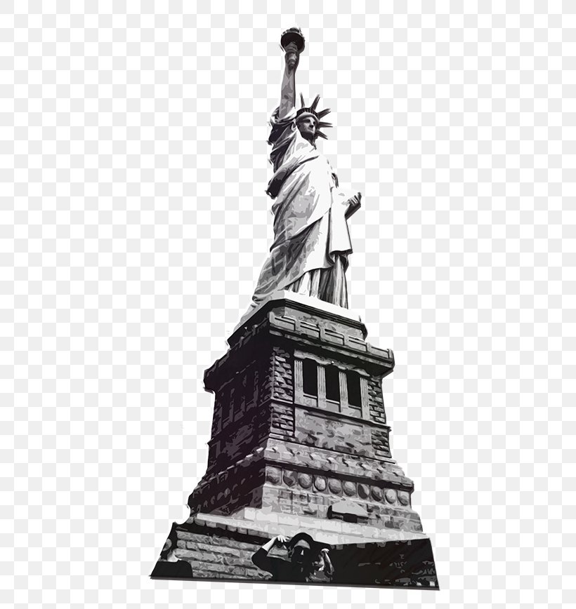 Statue Of Liberty National Monument Sculpture, PNG, 478x868px, Statue Of Liberty, Artwork, Black And White, Building, Classical Sculpture Download Free