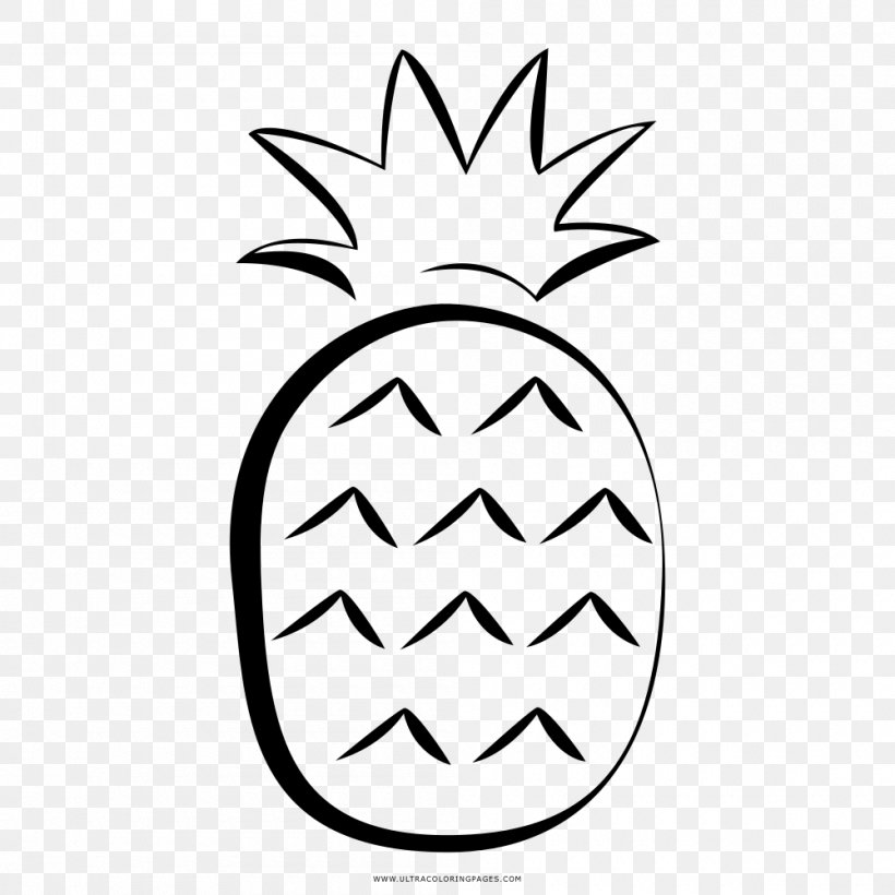 Drawing Coloring Book Black And White Pineapple, PNG, 1000x1000px, Drawing, Animation, Black And White, Coloring Book, Flower Download Free