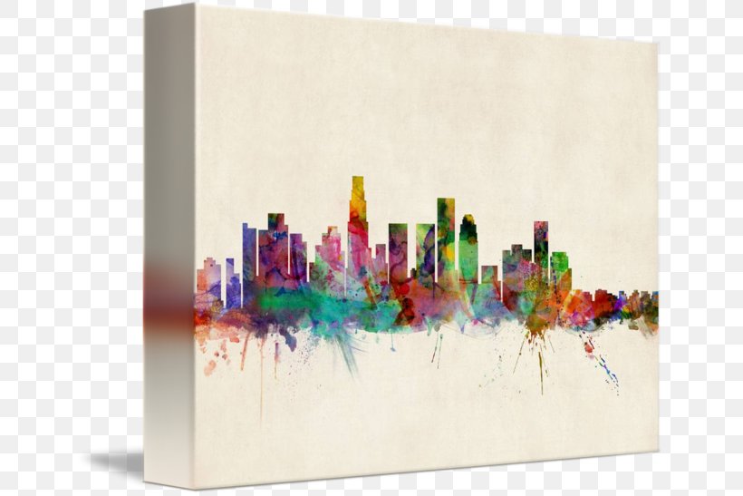 Los Angeles Canvas Print Gallery Wrap Skyline, PNG, 650x547px, Los Angeles, Acrylic Paint, Art, Artist, Canvas Download Free