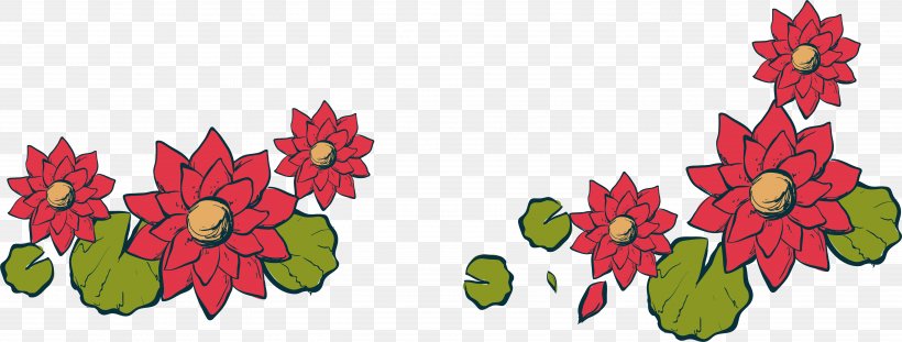 Red Hand Painted Lotus, PNG, 5194x1974px, Floral Design, Designer, Flora, Floristry, Flower Download Free