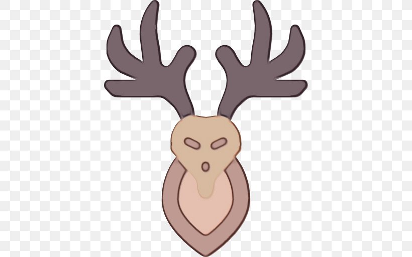 Reindeer, PNG, 512x512px, Watercolor, Antler, Deer, Head, Horn Download Free
