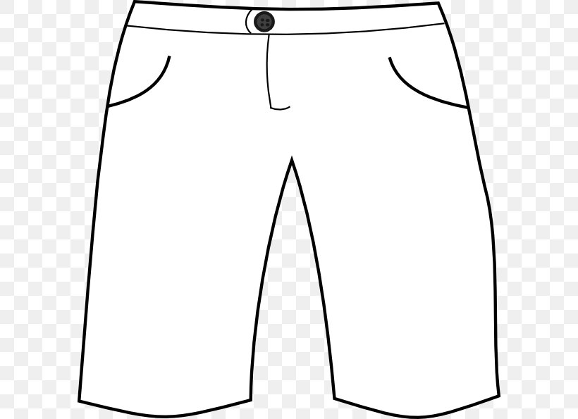 T-shirt Shorts Pants White Clip Art, PNG, 600x595px, Tshirt, Active Shorts, Area, Black, Black And White Download Free