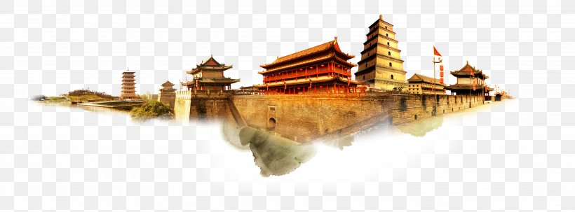 Fortifications Of Xian Bell Tower Of Xian Giant Wild Goose Pagoda Poster Tourism, PNG, 4489x1662px, Fortifications Of Xian, Architecture, Bell Tower Of Xian, Chinese Architecture, Chinoiserie Download Free