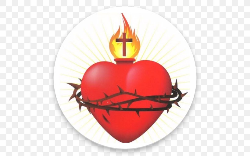 Sacred Heart Clip Art Immaculate Heart Of Mary Vector Graphics Illustration, PNG, 512x512px, Sacred Heart, Catholicism, Christmas Ornament, Heart, Immaculate Heart Of Mary Download Free