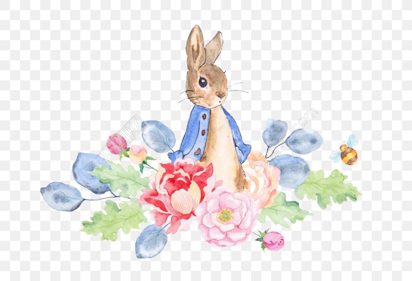 The Tale Of Peter Rabbit Clip Art Watercolor Painting, PNG, 780x560px, Tale Of Peter Rabbit, Easter, Easter Bunny, European Rabbit, Flower Download Free