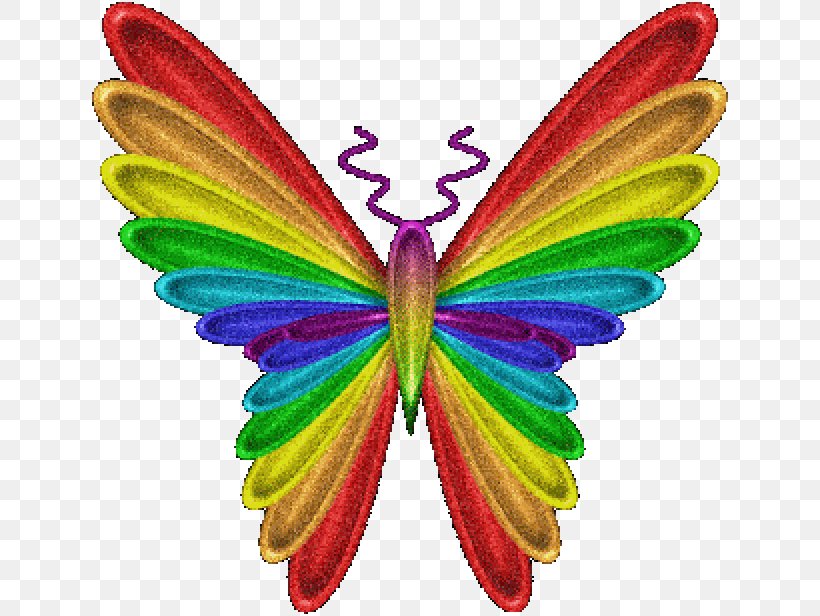 Butterfly Clip Art Rainbow Color Image, PNG, 640x616px, Butterfly, Brush Footed Butterfly, Butterflies And Moths, Color, Green Download Free