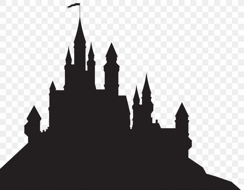 Sleeping Beauty Castle Silhouette Clip Art, PNG, 8000x6241px, Sleeping Beauty Castle, Black And White, Cartoon, Castle, Cinderella Castle Download Free