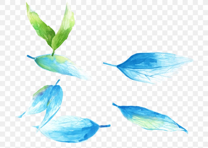 Watercolor Painting Ink Wash Painting Leaf Illustration, PNG, 2784x1987px, Watercolor Painting, Aqua, Art, Birdandflower Painting, Blue Download Free