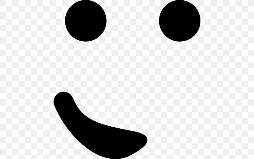 Emoticon Smiley, PNG, 512x512px, Emoticon, Black, Black And White, Crescent, Face Download Free