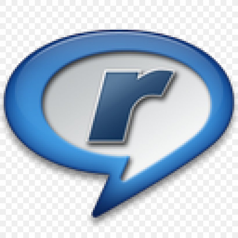 RealPlayer Media Player, PNG, 1024x1024px, Realplayer, Blue, Brand, Computer Software, Electric Blue Download Free