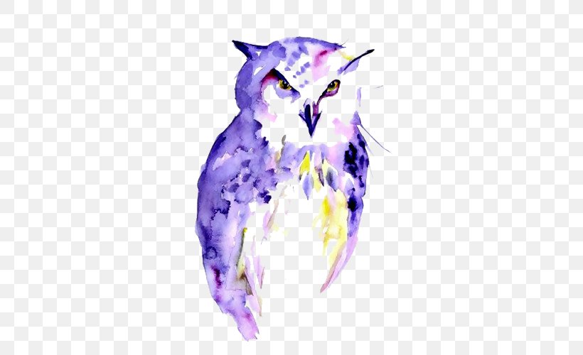 Owl Watercolor Painting Art Drawing, PNG, 515x500px, Owl, Art, Drawing, Fictional Character, Fine Art Download Free