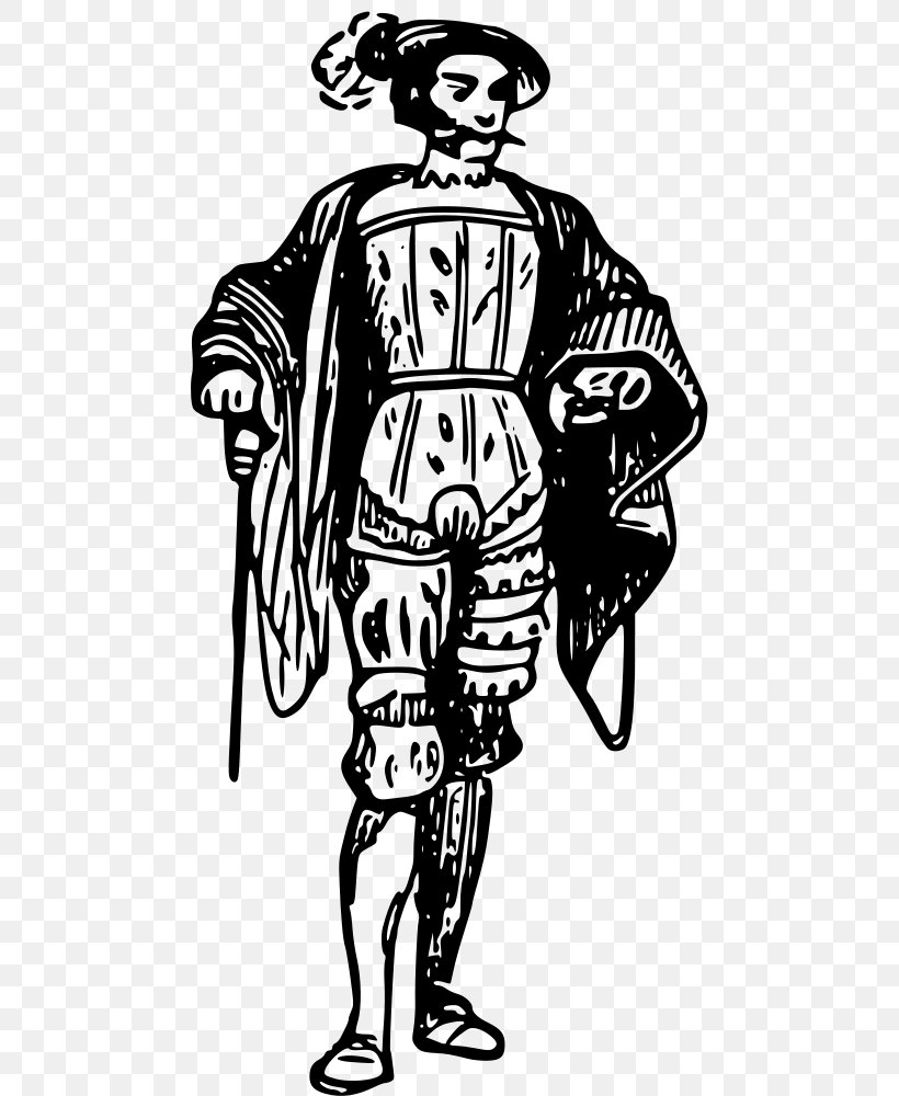 16th Century Renaissance Clip Art, PNG, 472x1000px, 16th Century, Art, Artwork, Black And White, Clothing Download Free