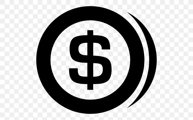 Dollar Coin United States Dollar Dollar Sign, PNG, 512x512px, Dollar Coin, Area, Australian Dollar, Black And White, Brand Download Free