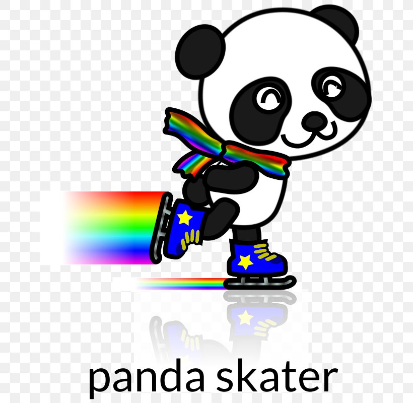Giant Panda Ice Skating Roller Skating Clip Art, PNG, 675x800px, Giant Panda, Area, Artwork, Figure Skating, Ice Skates Download Free