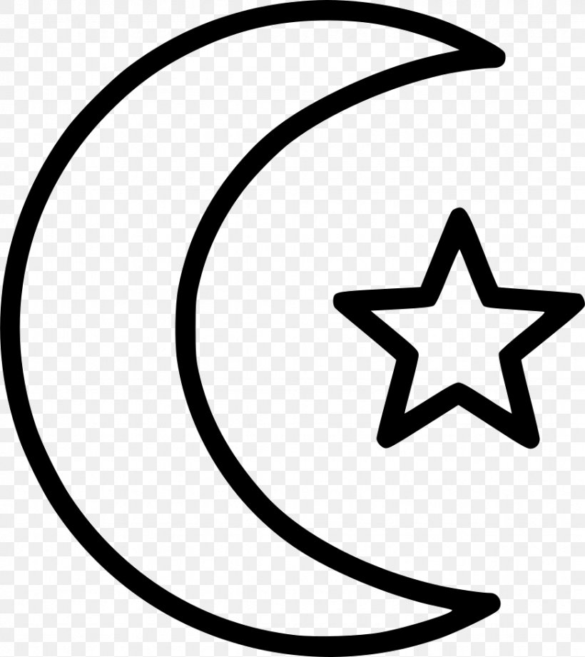Star And Crescent Star Polygons In Art And Culture Symbol Wall Decal, PNG, 872x980px, Star And Crescent, Abziehtattoo, Area, Black, Black And White Download Free