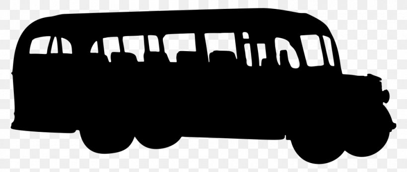Bus Silhouette Clip Art, PNG, 1000x424px, Bus, Black, Black And White, Drawing, Logo Download Free