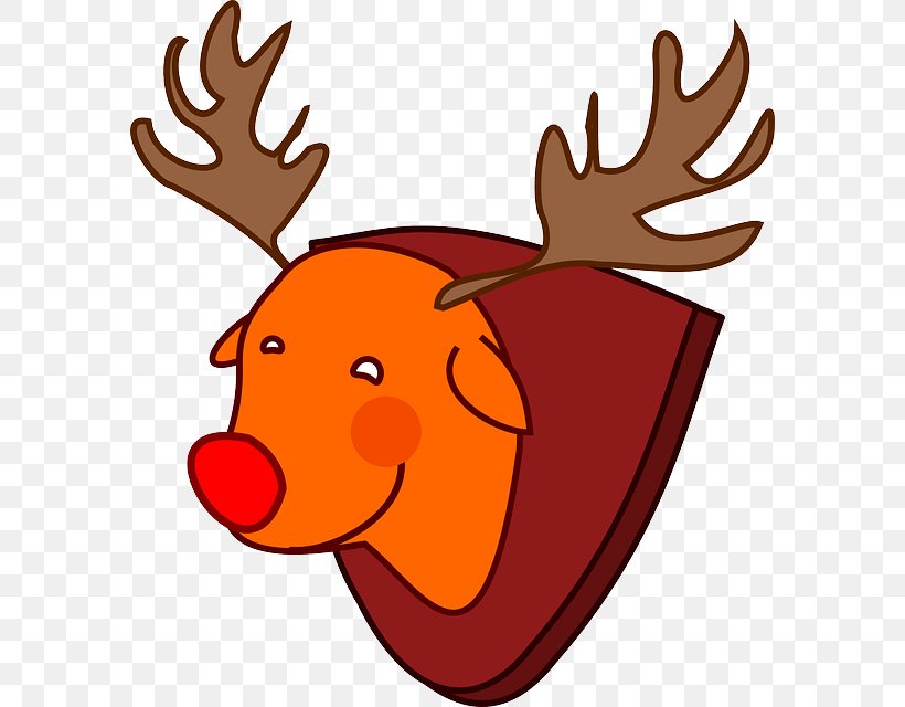 Rudolph Reindeer Santa Claus Vector Graphics, PNG, 584x640px, Watercolor, Cartoon, Flower, Frame, Heart Download Free