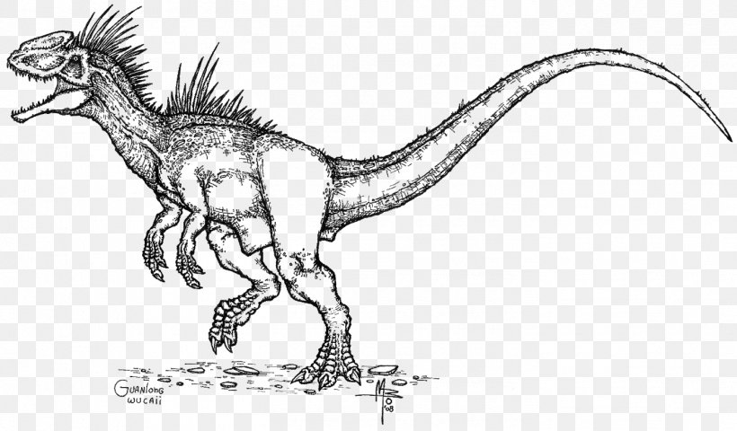 Velociraptor Tyrannosaurus Guanlong Line Art Sketch, PNG, 1405x824px, Velociraptor, Animal, Animal Figure, Artwork, Black And White Download Free
