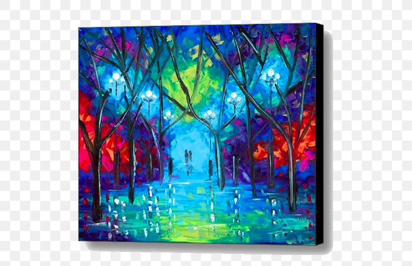 Acrylic Paint Painting Art Canvas, PNG, 600x530px, Acrylic Paint, Art, Black, Blue, Branch Download Free