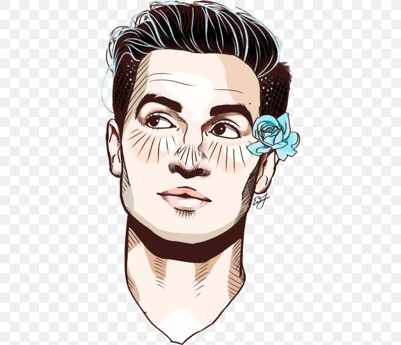 Brendon Urie Panic! At The Disco Drawing The Cab Fan Art, PNG, 500x707px, Watercolor, Cartoon, Flower, Frame, Heart Download Free