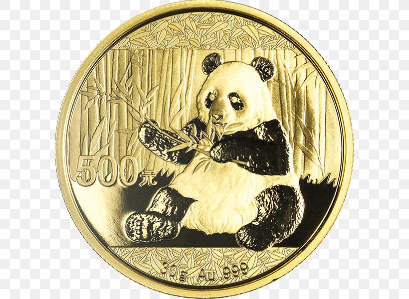 Gold Coin Chinese Gold Panda Giant Panda, PNG, 600x600px, Coin, Australian Lunar, Bear, Bullion, Bullion Coin Download Free