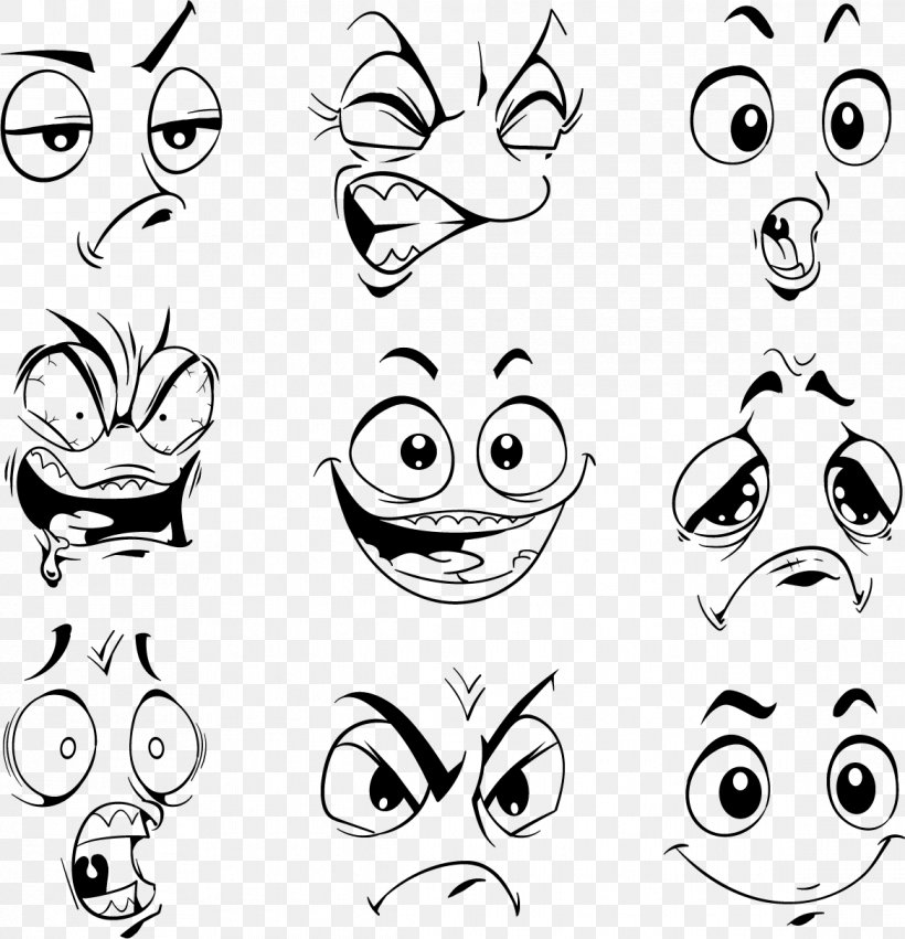 Vector Graphics Facial Expression Drawing Face Expression Vector, PNG,  1168x1213px, Facial Expression, Art, Black, Black And