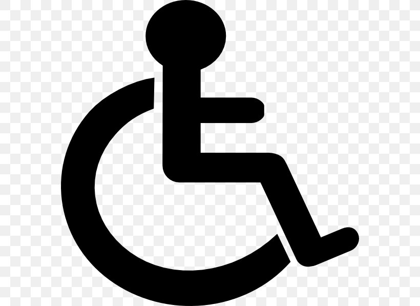 Disability Disabled Parking Permit International Symbol Of Access Clip Art, PNG, 582x597px, Disability, Accessibility, Area, Artwork, Black And White Download Free